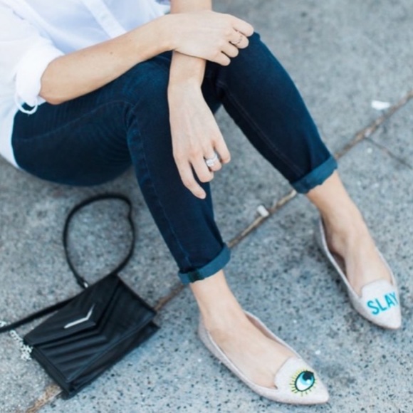 Express Shoes - Express Eye Slay Gold Sparkly Flats